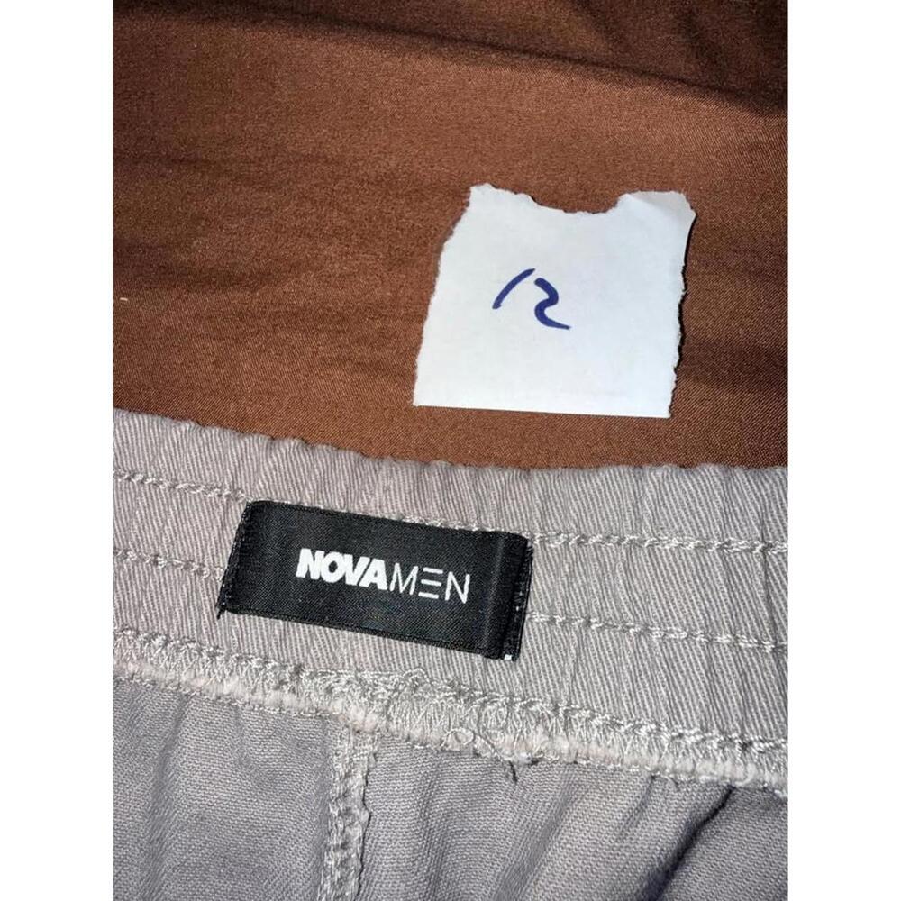 NOVAMEN Men's Gray Drawstring Elastic Waist Shorts L - Picture 3 of 4